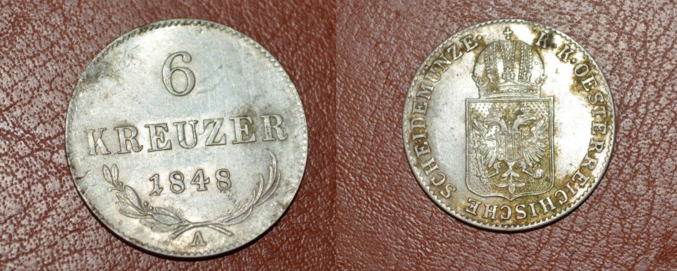 6 kreuzer 1848 A argint